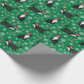 Kerstpatroon met zwarte en witte kat cadeaupapier (Hoek)