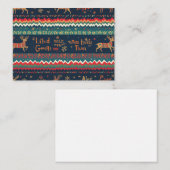 Kerstpatroon Notitiekaart Ontwerp Notitiekaartje (Voorkant / Achterkant)