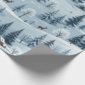 Kerstpatroon ontwerp wit en blauw cadeaupapier (Hoek)