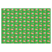 Kerstpatroon op groene tafelkleed (Voorkant (Horizontaal))