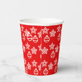 Kerstpatroon op rode papieren bekers (Rechts)