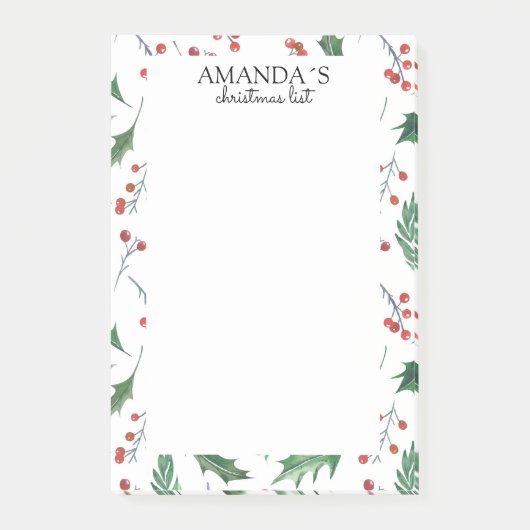 Kerstpatroon Opmerkingen Post-it® Notes (Voorkant)