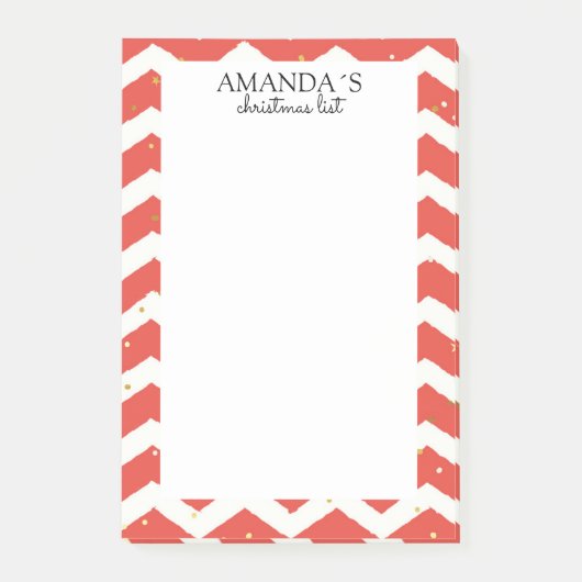 Kerstpatroon Opmerkingen Post-it® Notes (Voorkant)