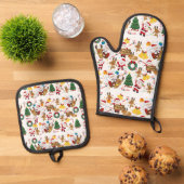 kerstpatroon ovenwant & pannenlap set (Top down)
