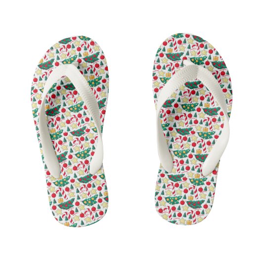 Kerstpatroon paar teenslippers (Voetbed)
