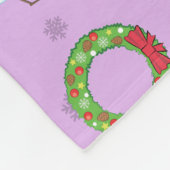 Kerstpatroon - Paarse Achtergrond Fleece Deken (Hoek)