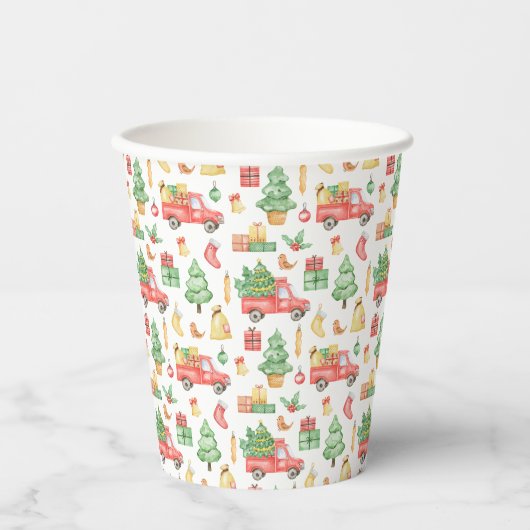  kerstpatroon papieren bekers (Voorkant)