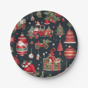 kerstpatroon papieren bordje