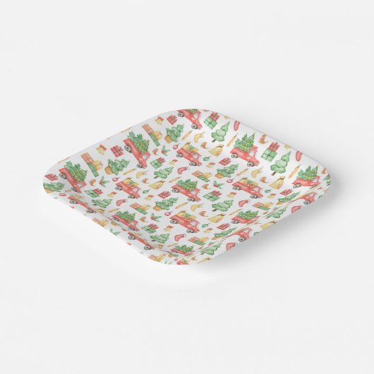  kerstpatroon papieren bordje (Gebogen)