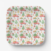 kerstpatroon papieren bordje (Voorkant)