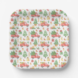 kerstpatroon papieren bordje