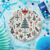 kerstpatroon papieren bordje (Feest)