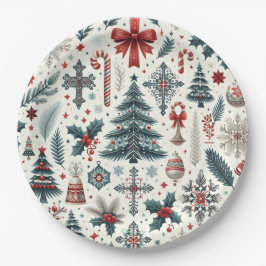 kerstpatroon papieren bordje