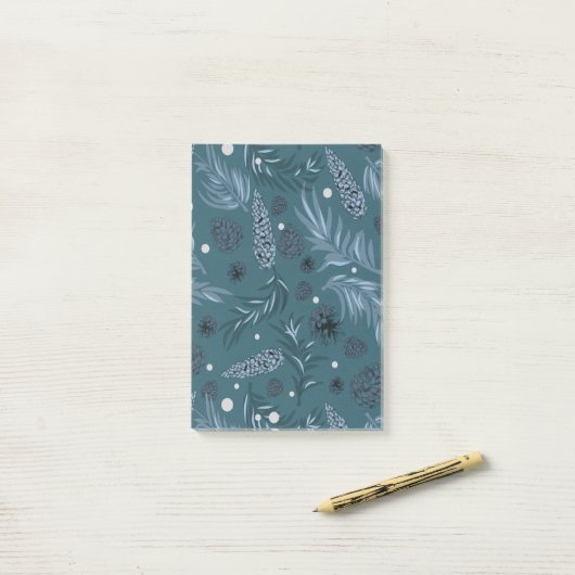 kerstpatroon, pijnsneeuw 12 post-it® notes (Op bureau)