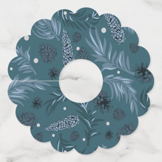 kerstpatroon, pijnsneeuw 12 wijnglaslabel (Achterkant)