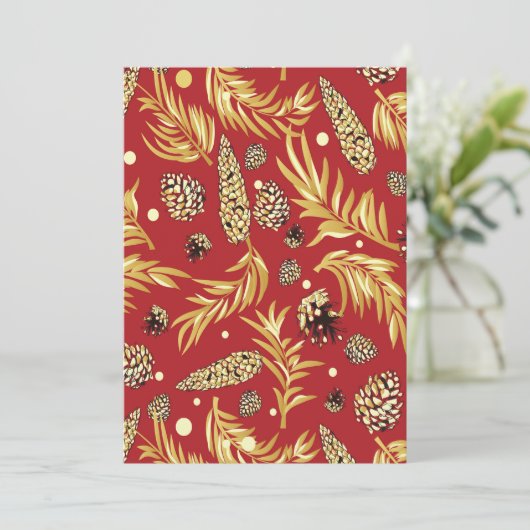 kerstpatroon, pijnsneeuw 3 bedankkaart (Staand voorkant)