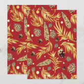 kerstpatroon, pijnsneeuw 3 bedankkaart (Voorkant / Achterkant)