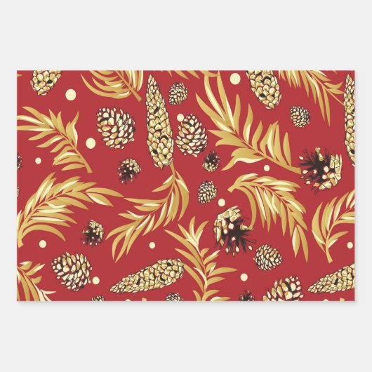 kerstpatroon, pijnsneeuw 3 inpakpapier vel (Voorkant 3)