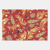 kerstpatroon, pijnsneeuw 3 inpakpapier vel (Voorkant)