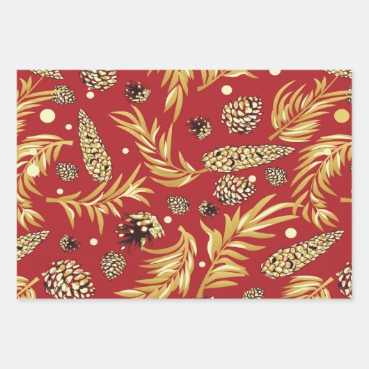 kerstpatroon, pijnsneeuw 3 inpakpapier vel (Voorkant)