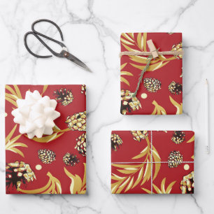 kerstpatroon, pijnsneeuw 3 inpakpapier vel