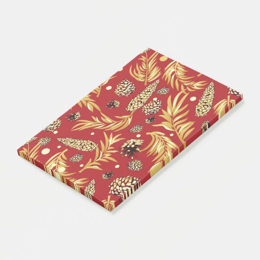 kerstpatroon, pijnsneeuw 3 post-it® notes (Schuin)