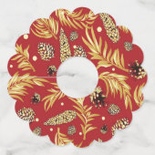 kerstpatroon, pijnsneeuw 3 wijnglaslabel (Voorkant)