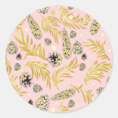 kerstpatroon, pijnsneeuw 4 ronde sticker (Voorkant)