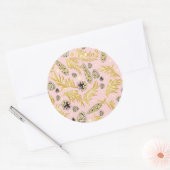 kerstpatroon, pijnsneeuw 4 ronde sticker (Envelop)