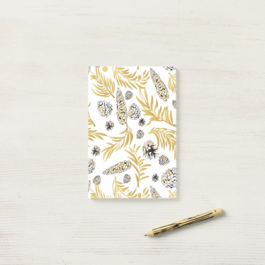 kerstpatroon, pijnsneeuw 5 post-it® notes (Op bureau)