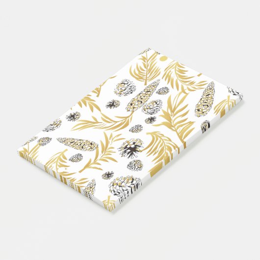 kerstpatroon, pijnsneeuw 5 post-it® notes (Schuin)