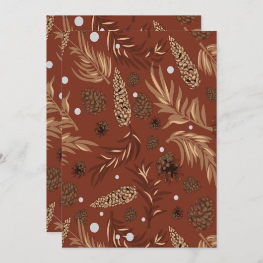 kerstpatroon, pijnsneeuw 8 bedankkaart (Voorkant / Achterkant)