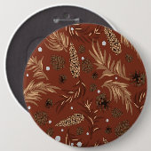 kerstpatroon, pijnsneeuw 8 ronde button 6,0 cm (Voorkant /achterkant)