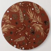 kerstpatroon, pijnsneeuw 8 ronde button 6,0 cm (Voorkant)