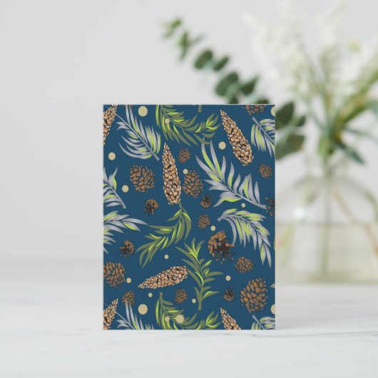 kerstpatroon, pijnsneeuw 9 feestdagenkaart (Staand voorkant)