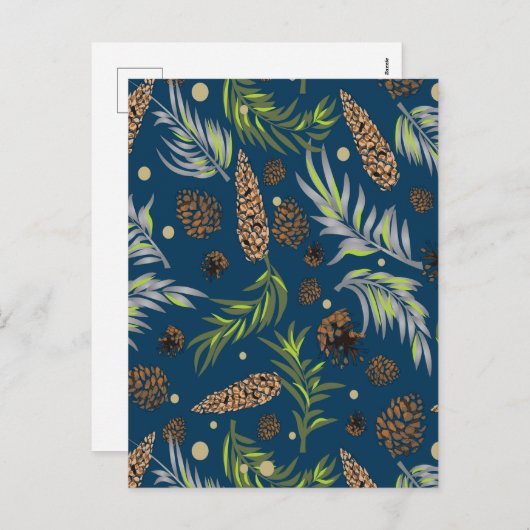 kerstpatroon, pijnsneeuw 9 feestdagenkaart (Voorkant / Achterkant)