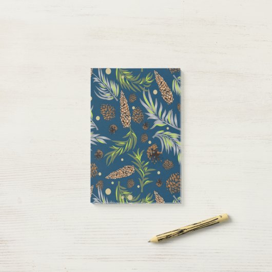 kerstpatroon, pijnsneeuw 9 post-it® notes (Op bureau)