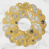 Kerstpatroon, Pine Snow 6 Wijnglaslabel (Achterkant)