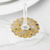 Kerstpatroon, Pine Snow 6 Wijnglaslabel (Dichtbij)