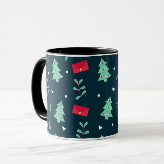 Kerstpatroon, populair ontwerp, mok (Voorkant links)