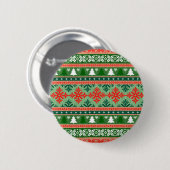 kerstpatroon ronde button 5,7 cm (Voorkant /achterkant)