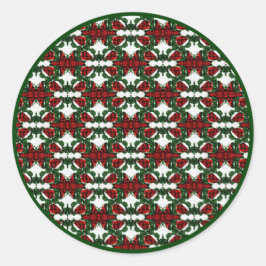 kerstpatroon ronde sticker