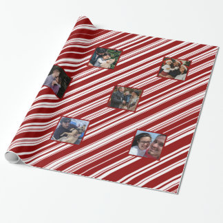 Kerstpatroon Rood en wit, diagonaal 8 foto's Cadeaupapier