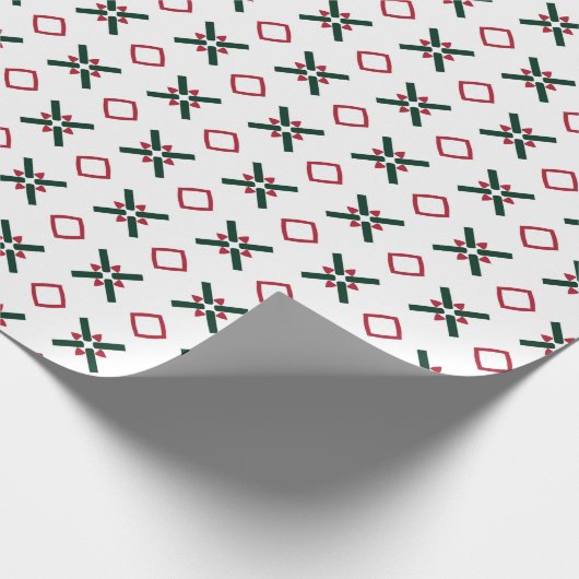 Kerstpatroon rood wit en groen cadeaupapier (Hoek)