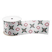 Kerstpatroon rood wit en groen satijnen lint (Spoel)
