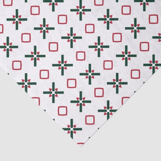 Kerstpatroon rood wit en groen tissuepapier (Detail)