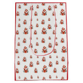 Kerstpatroon - Schattigee rode vos naadloos patroo Medium Cadeauzakje (Achterkant)