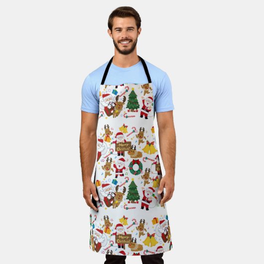 kerstpatroon  schort (Gedragen)