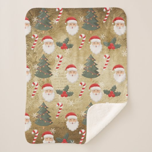 kerstpatroon sherpa deken (Voorkant)