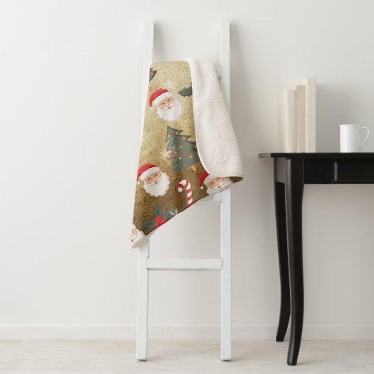  kerstpatroon sherpa deken (In situ)